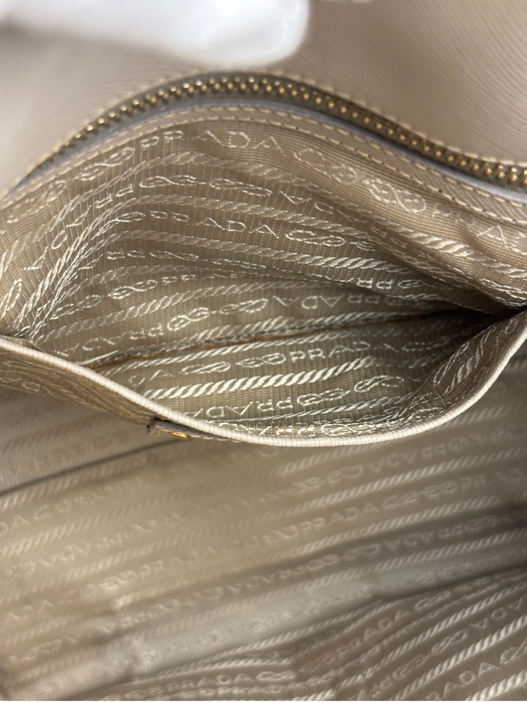 Prada Saffiano Lux Leather Grey 2Way Shopping Bag