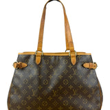 Louis Vuitton Leather Batignolles Horizontal Canvas Monogram Tote Bag