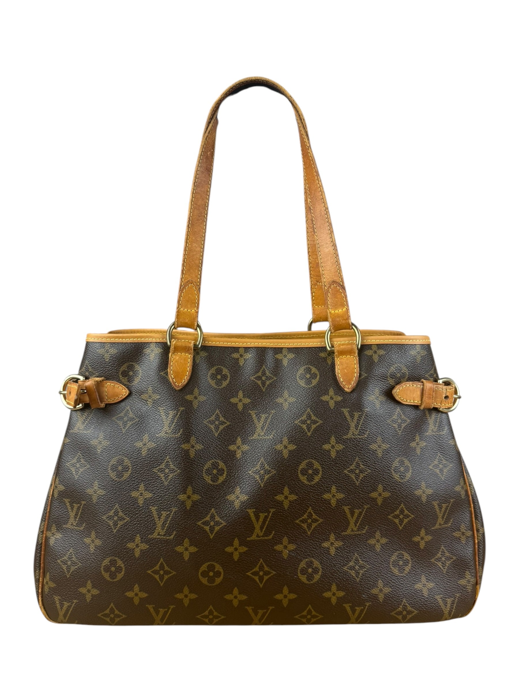 Louis Vuitton Leather Batignolles Horizontal Canvas Monogram Tote Bag