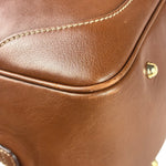 Gucci Tan Brown Leather Bamboo Handle Boston Bag