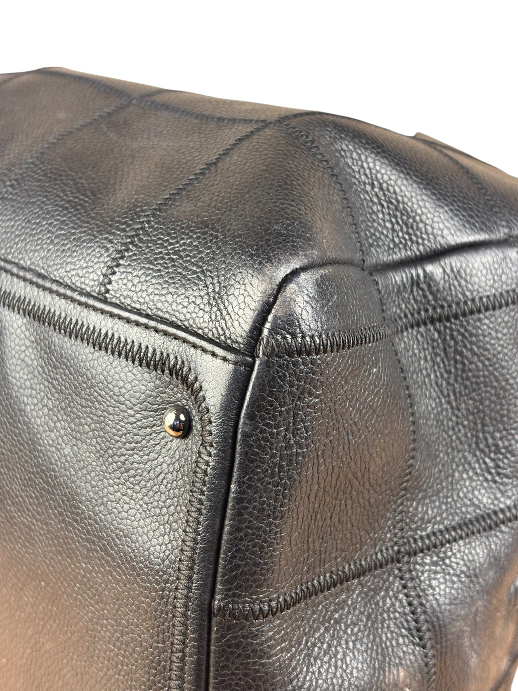 Chanel Black Chocolate Bar Bowling Hand Bag - 2003