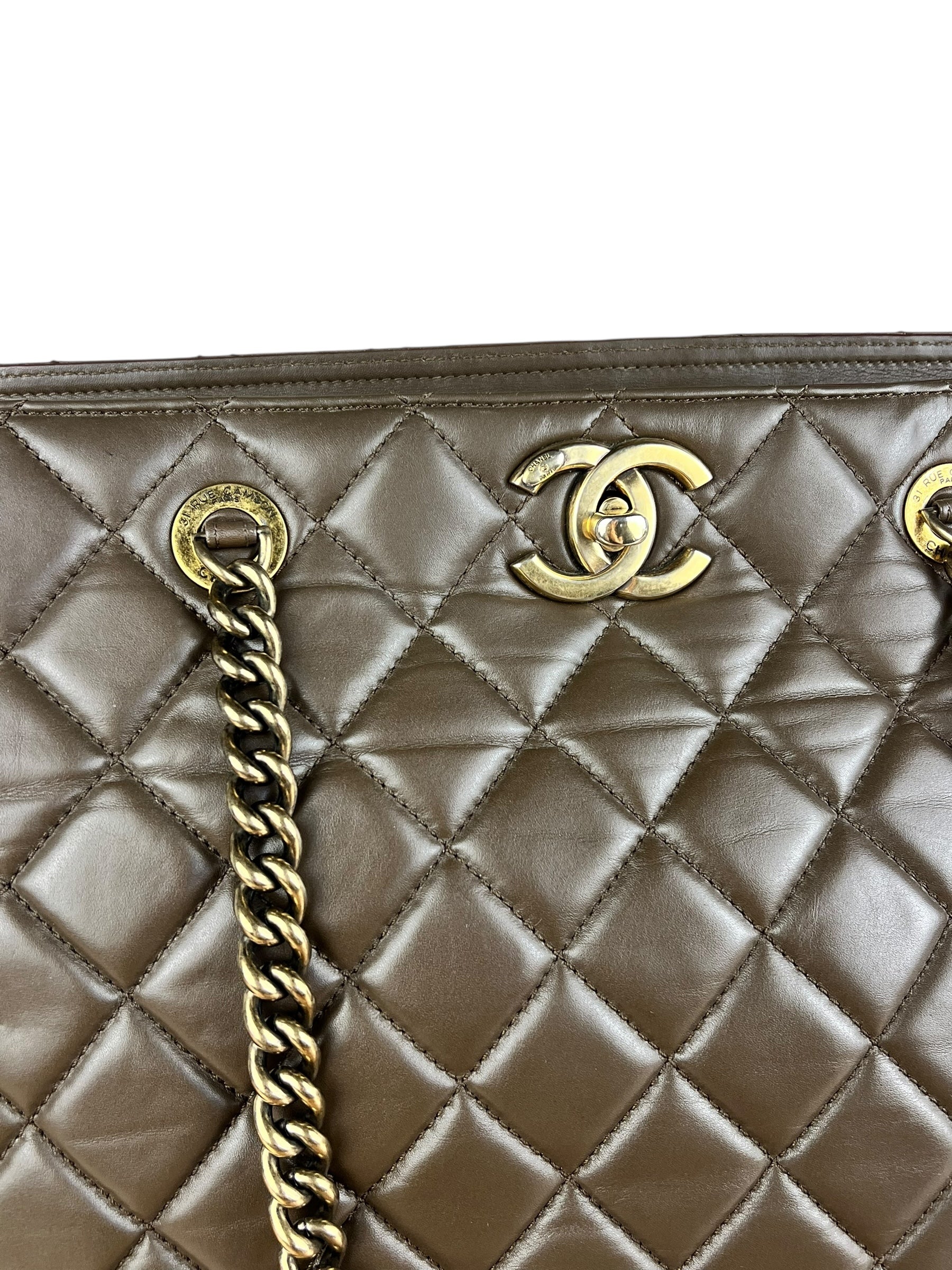 Chanel CC Brown Quilted Leather Perfect Edge Tote 2012