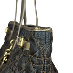 Christian Dior Cannage Quilted Panarea Tote Bag Black