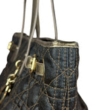 Christian Dior Cannage Quilted Panarea Tote Bag Black