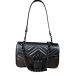 Gucci Black GG Marmont Small Shoulder Bag