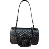 Gucci Black GG Marmont Small Shoulder Bag
