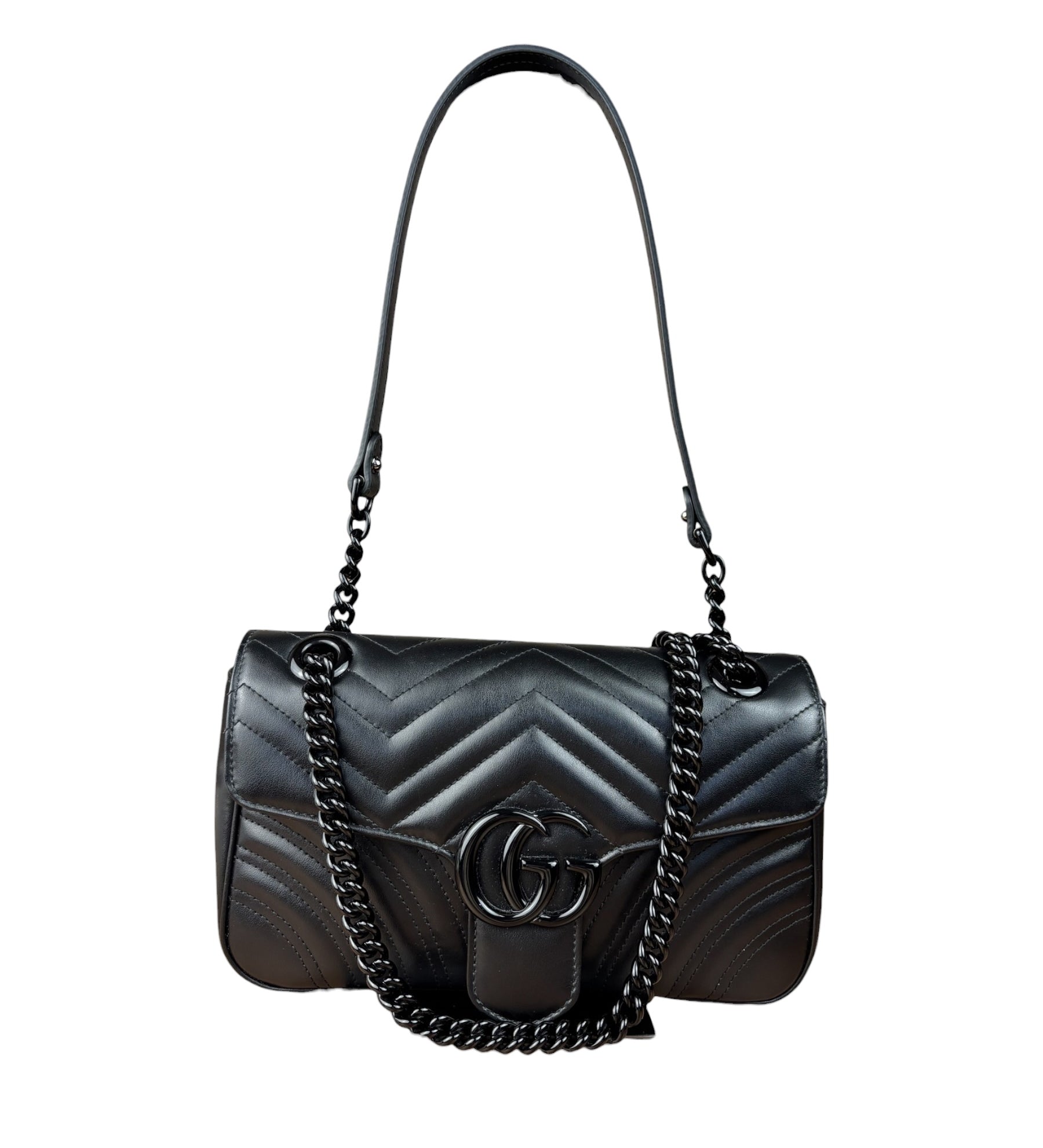 Gucci Black GG Marmont Small Shoulder Bag