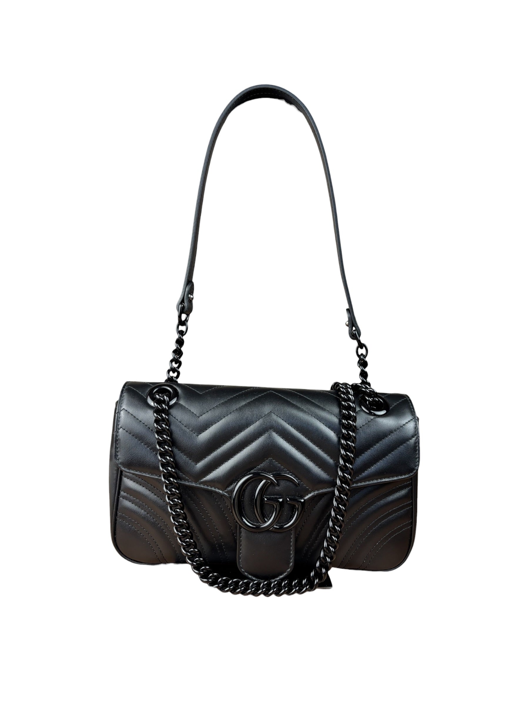 Gucci Black GG Marmont Small Shoulder Bag
