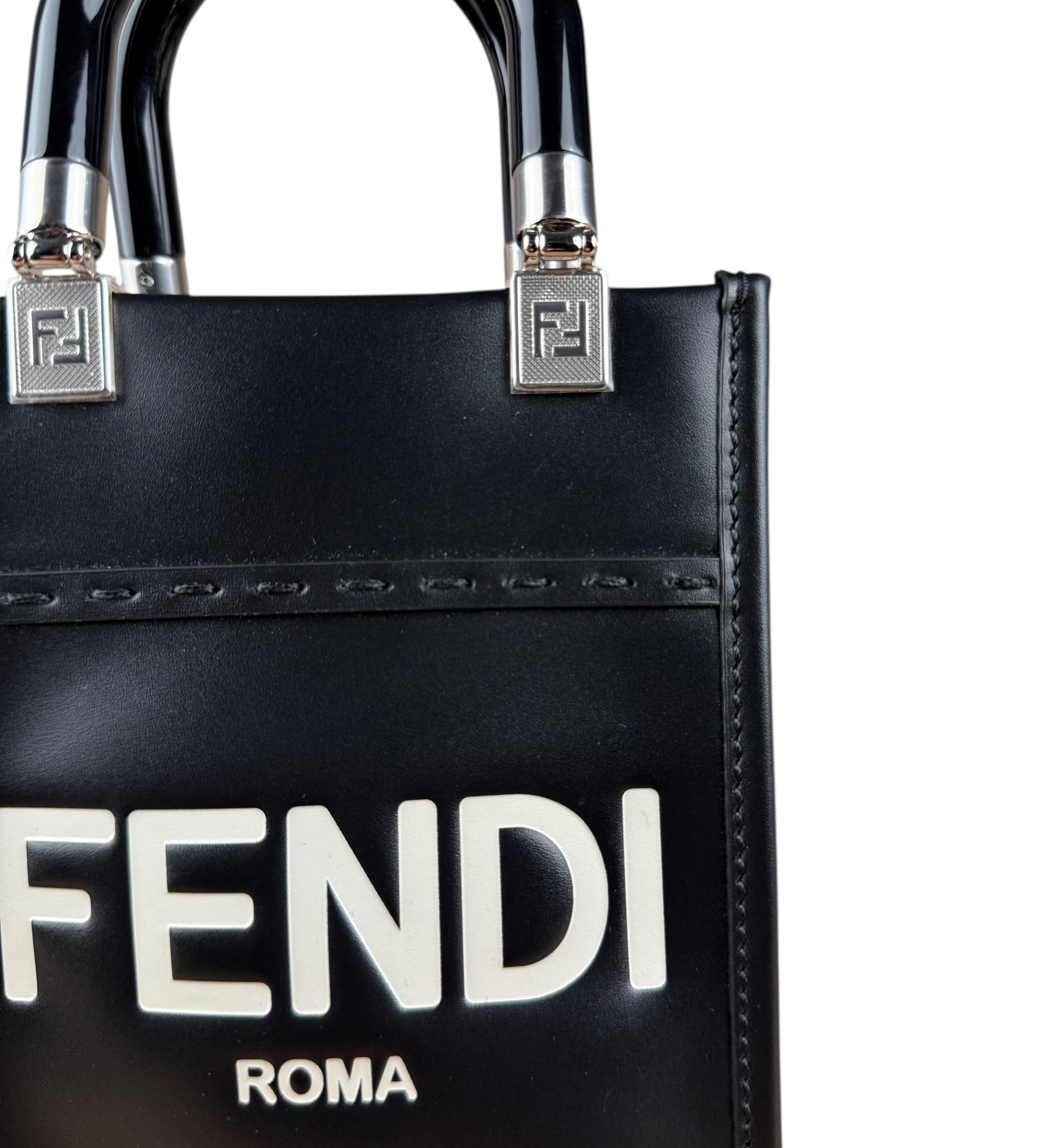 Fendi Black Mini Sunshine Shopper Tote
