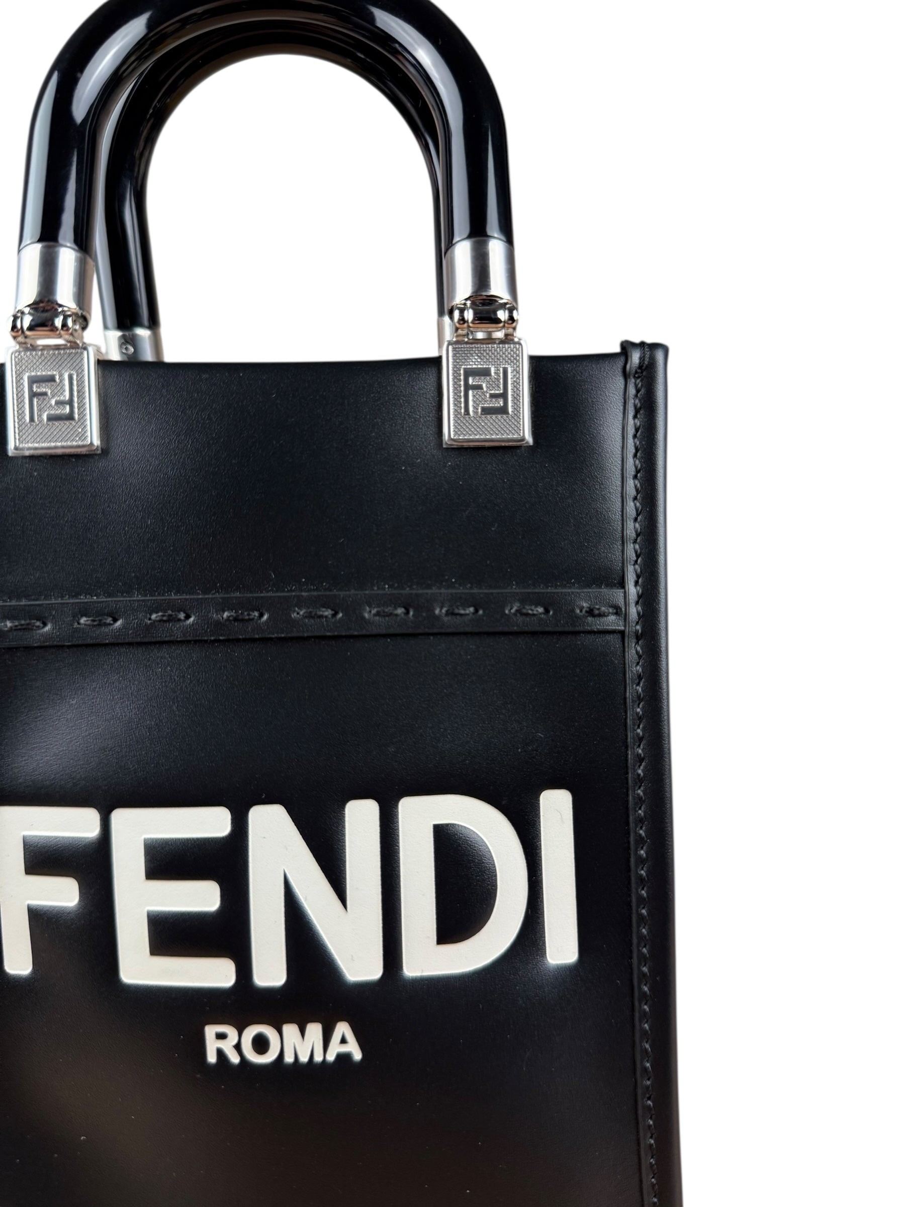 Fendi Black Mini Sunshine Shopper Tote