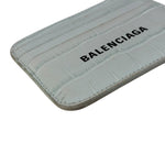 Balenciaga Blue Croc Embossed Cardholder