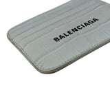 Balenciaga Blue Croc Embossed Cardholder