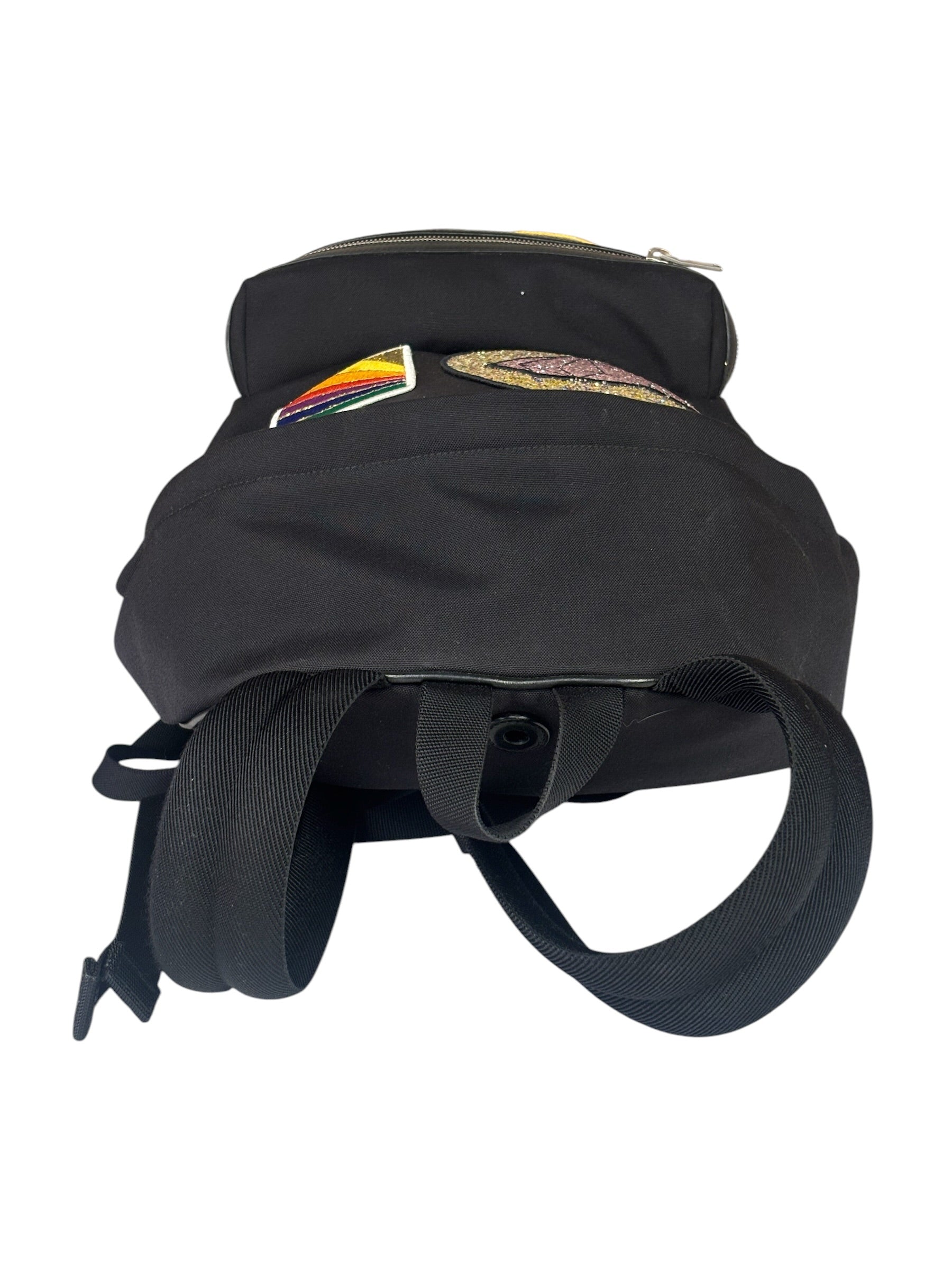YSL Black Nylon/Leather Trim City Multi-Patch Backpack