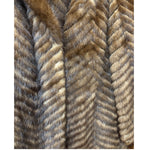 Vintage Hazel Brown Chevron Stripped Mink Fur Coat
