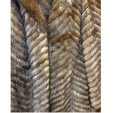 Vintage Hazel Brown Chevron Stripped Mink Fur Coat