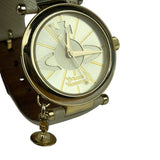 Vivienne Westwood White Leather Round Face Watch
