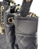 Chanel Navy Blue Leather Drawstring Bucket Two-Way Bag 2018