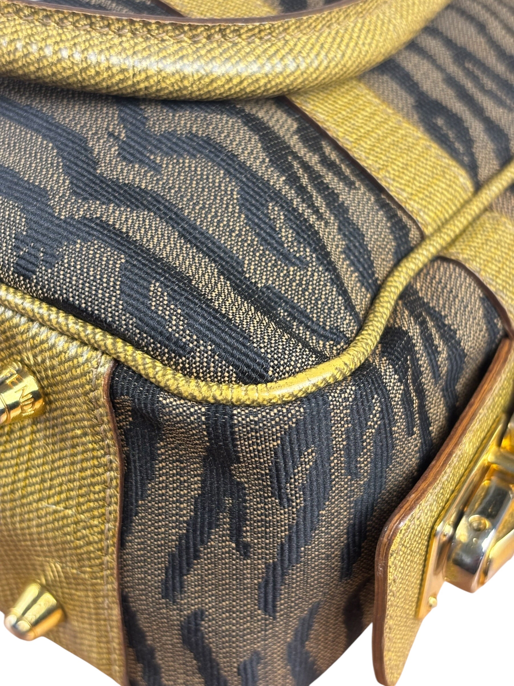 Fendi Vintage Tiger Print Mini Bowler Bag