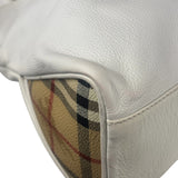 Burberry White Leather Bamboo Cinch Tote