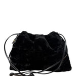 Fendi Black Faux Fur/Leather Trim Pouch