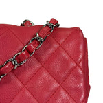 Chanel Red Quilted Caviar Leather Flap Bag 2008
