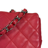 Chanel Red Quilted Caviar Leather Flap Bag 2008