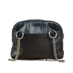Chanel Black Leather Chocolate Bar Square-Stitched Bowler Shoulder Bag 2005