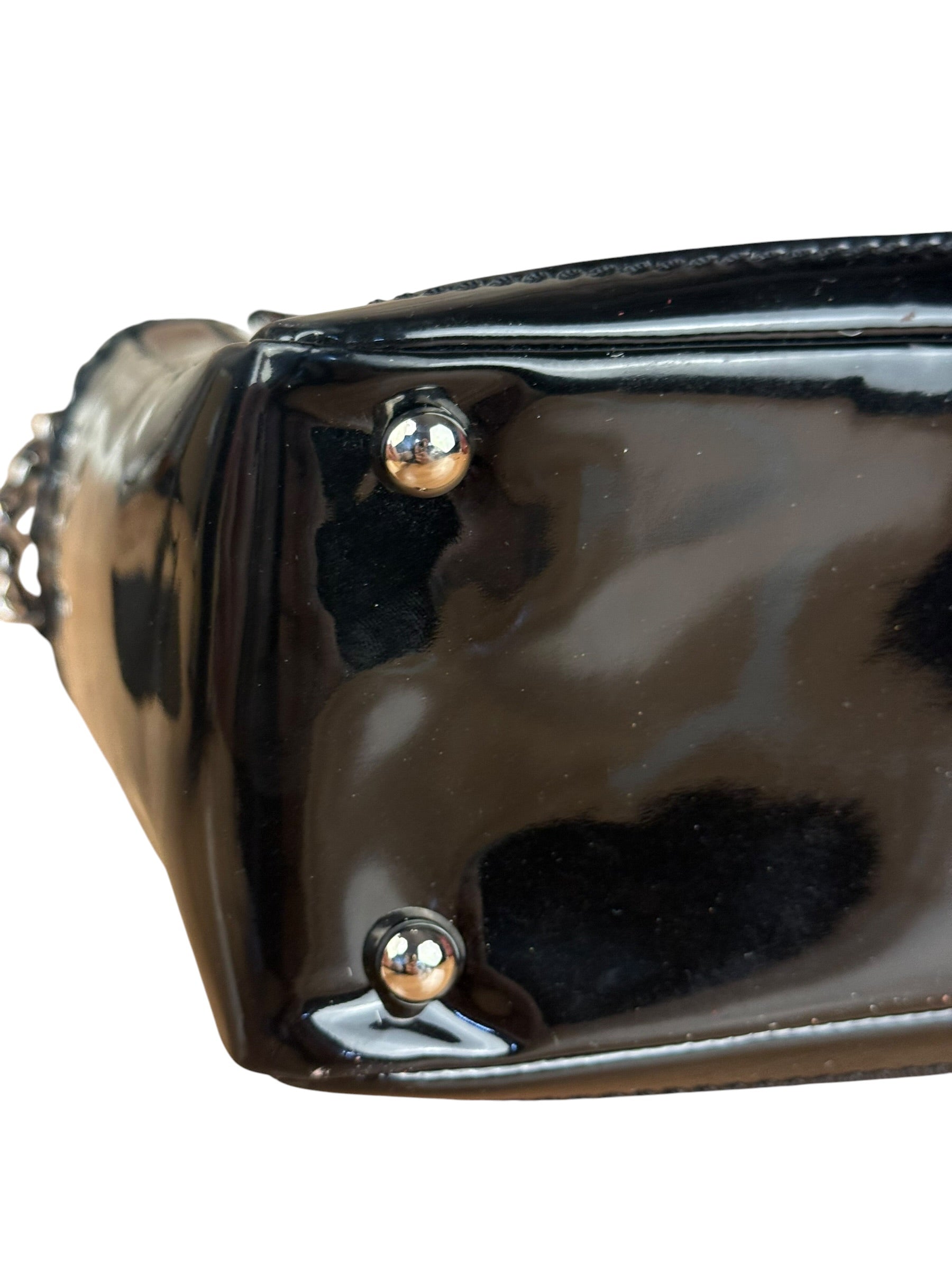 Chanel Vintage Black Patent Pony Hair Chain Pocket Tote 2005
