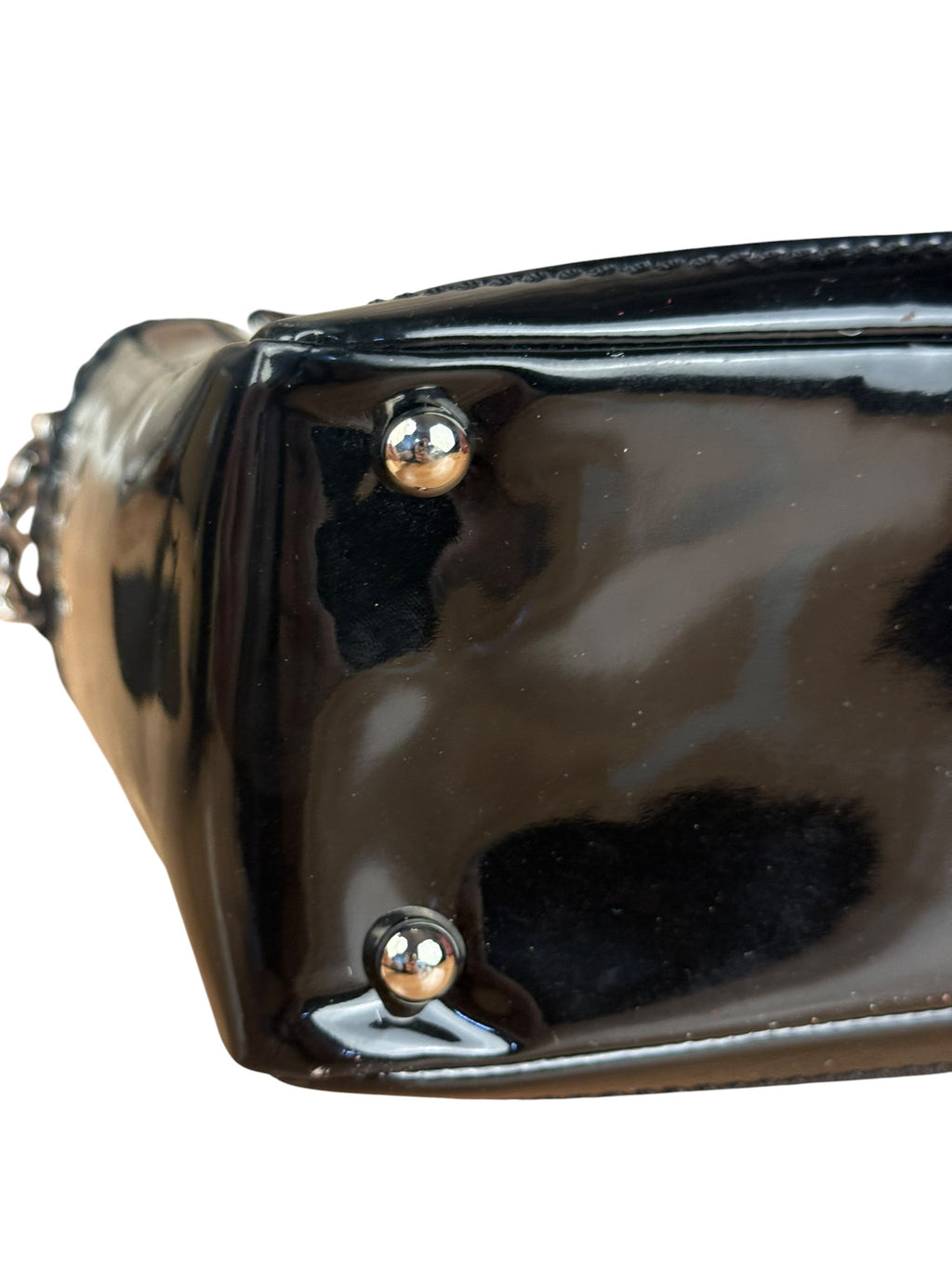 Chanel Vintage Black Patent Pony Hair Chain Pocket Tote 2005