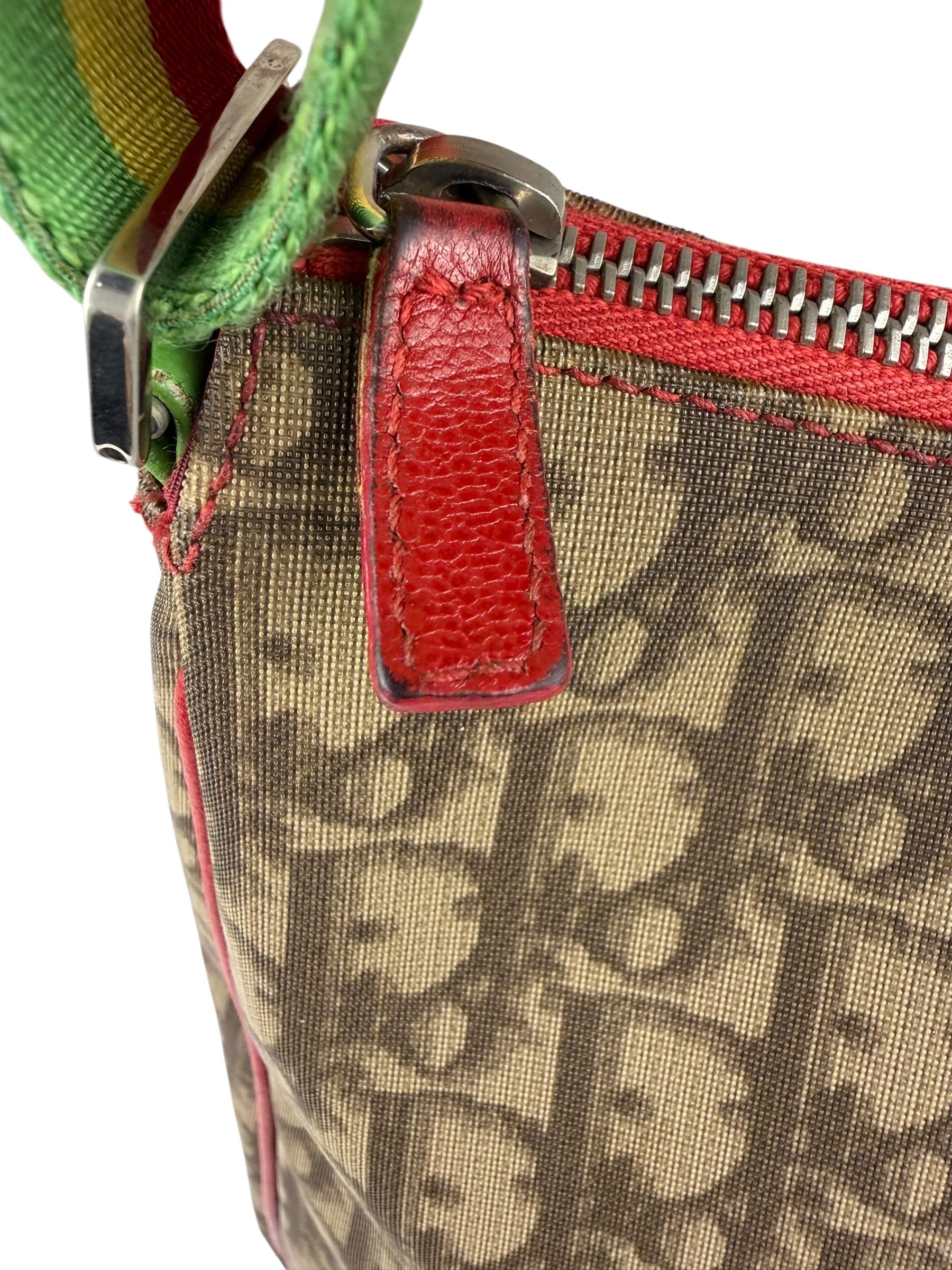 Christian Dior Vintage Monogram Rasta Trotter Messenger Bag
