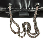 Chanel Black Patent Leather Quilted Lipstick Tote 2011