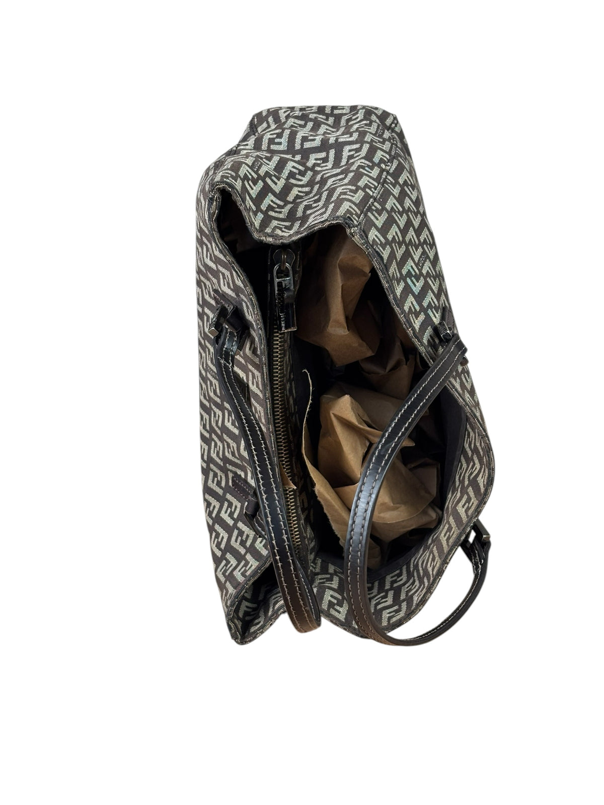 Fendi Brown Zucchino Canvas Mini Tote
