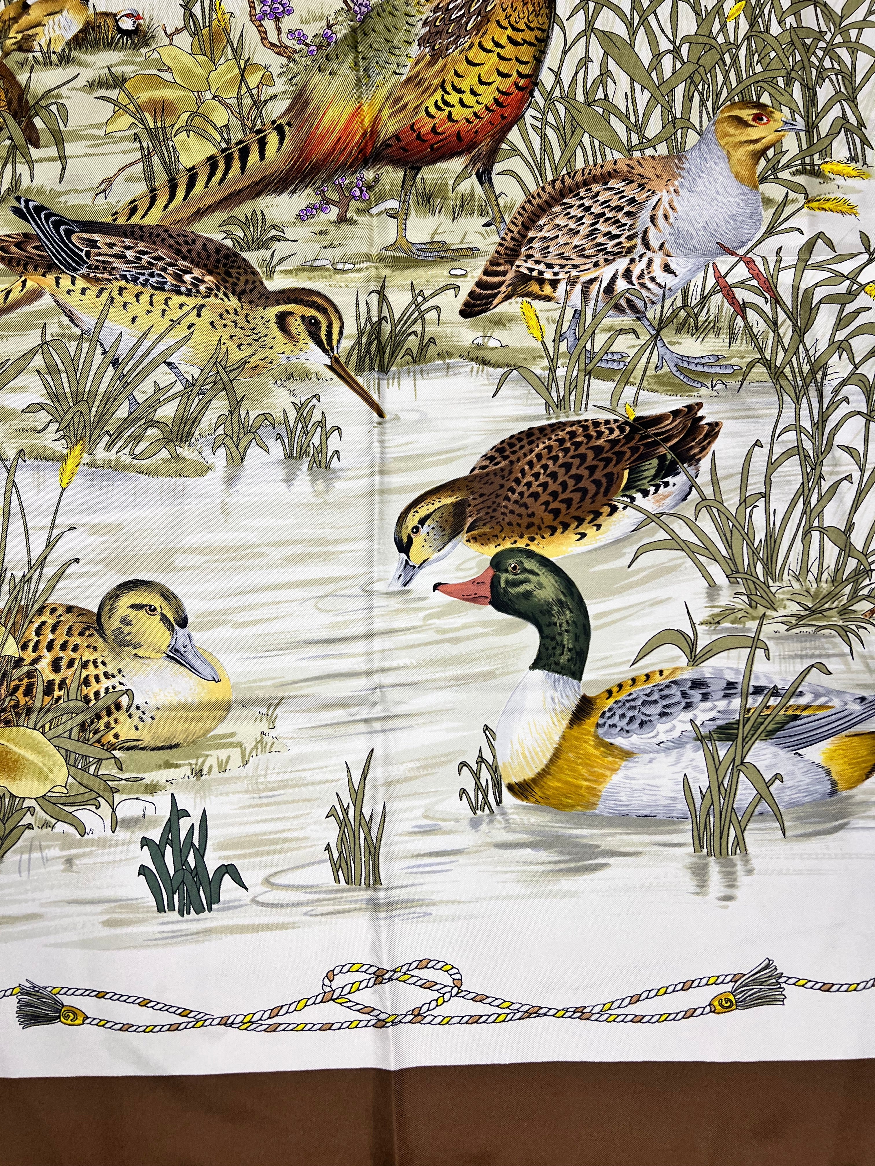 Gucci Vintage Silk Bird Bath Scarf