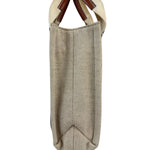 Chloe Brown Leather Trim/Linen Canvas Woody Small Tote