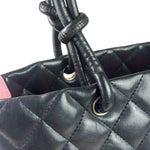 Chanel Black Quilted Leather CC Cambon Ligne Tote 2000s