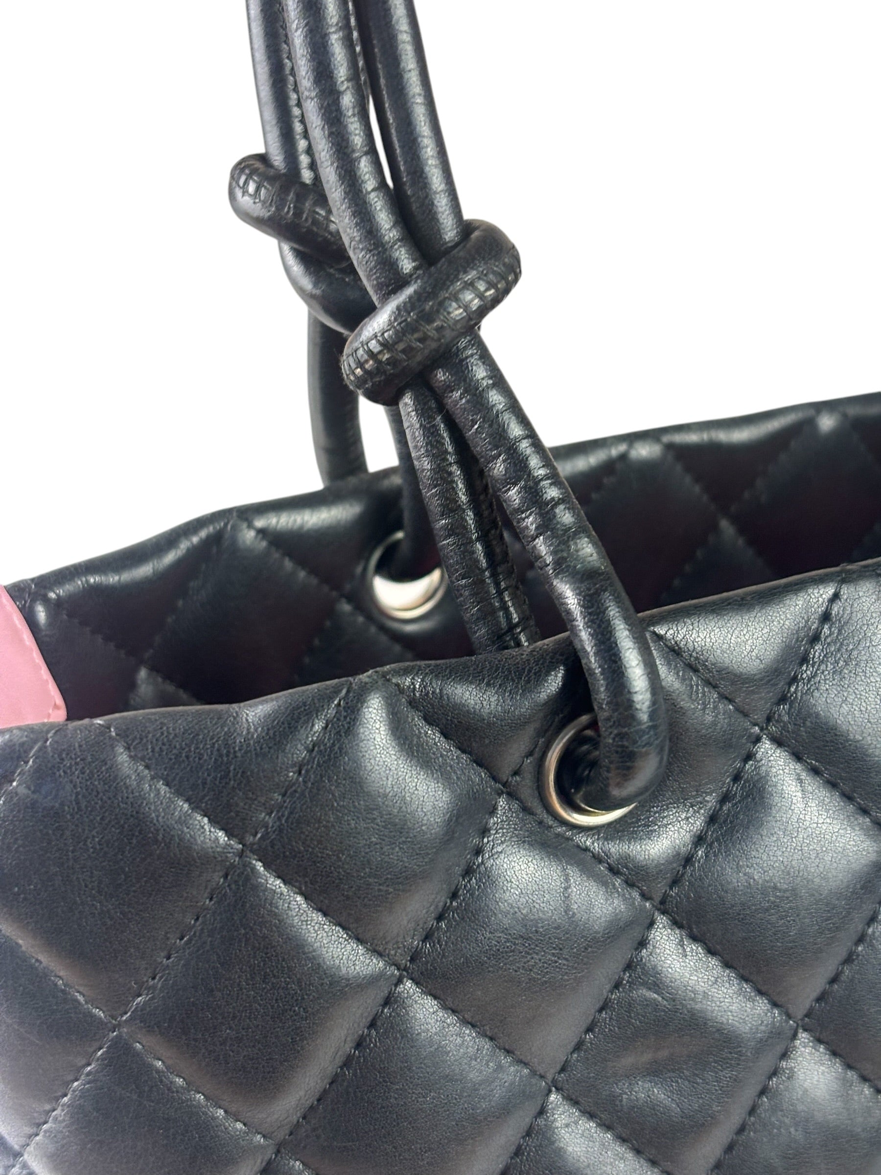 Chanel Black Quilted Leather CC Cambon Ligne Tote 2000s