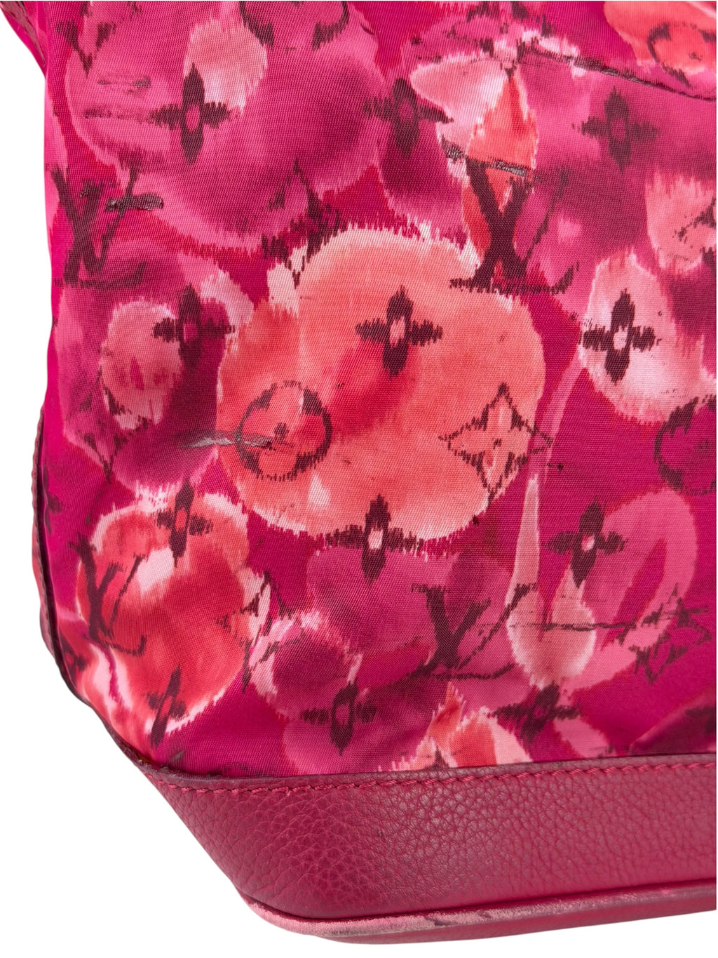 Louis Vuitton Pink Leather Trim Floral Ikat Noefull PM