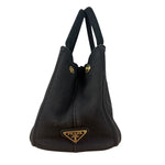 Prada Vintage Black Canvas Canapa Tote