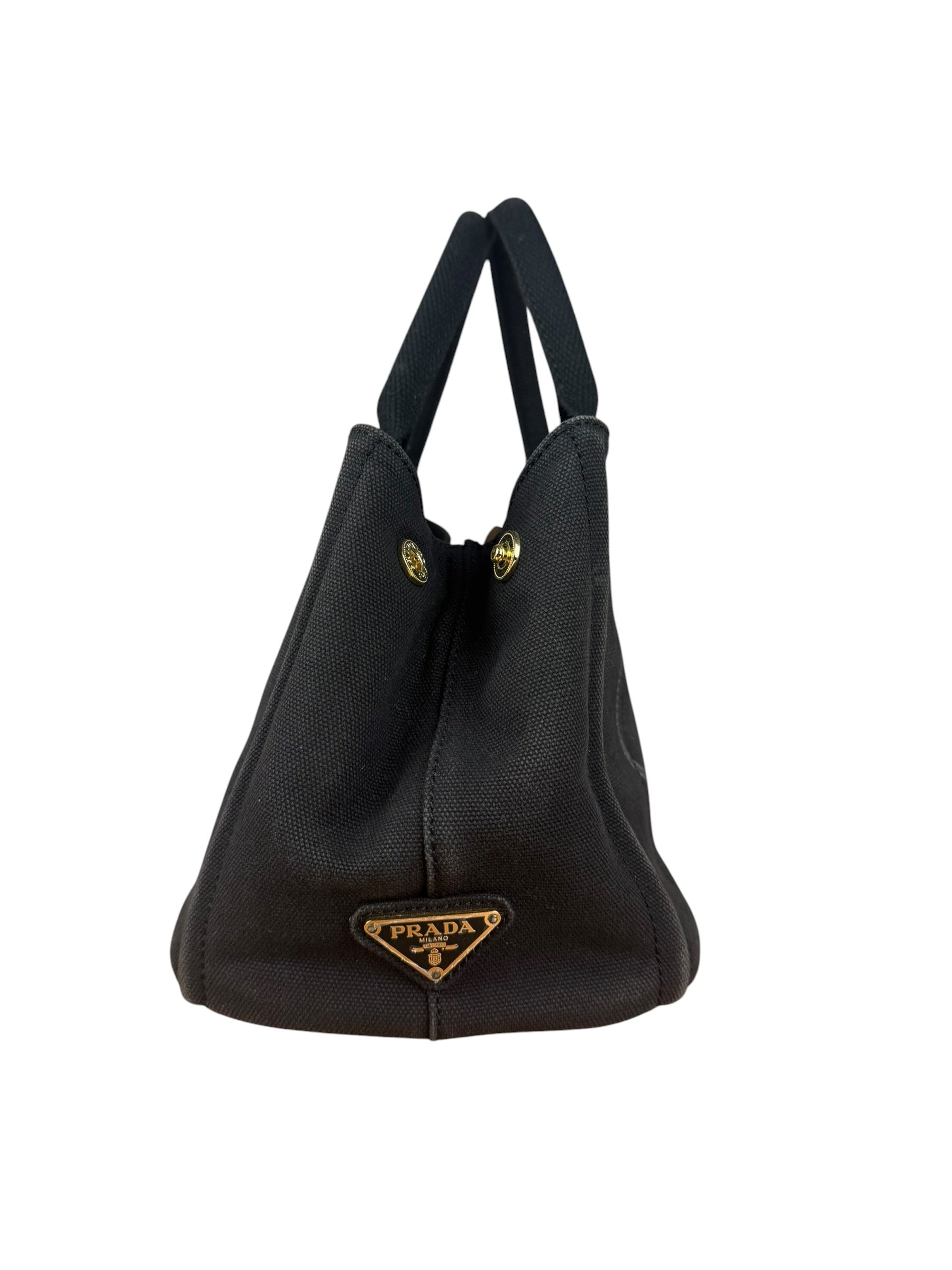 Prada Vintage Black Canvas Canapa Tote