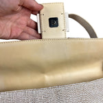 Fendi Vintage Beaded Baguette White