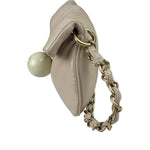 Chanel Cream Leather Cue Ball Foldover Shoulder Bag 2003