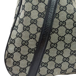 Gucci Black Leather Trim GG Supreme Hobo Bag