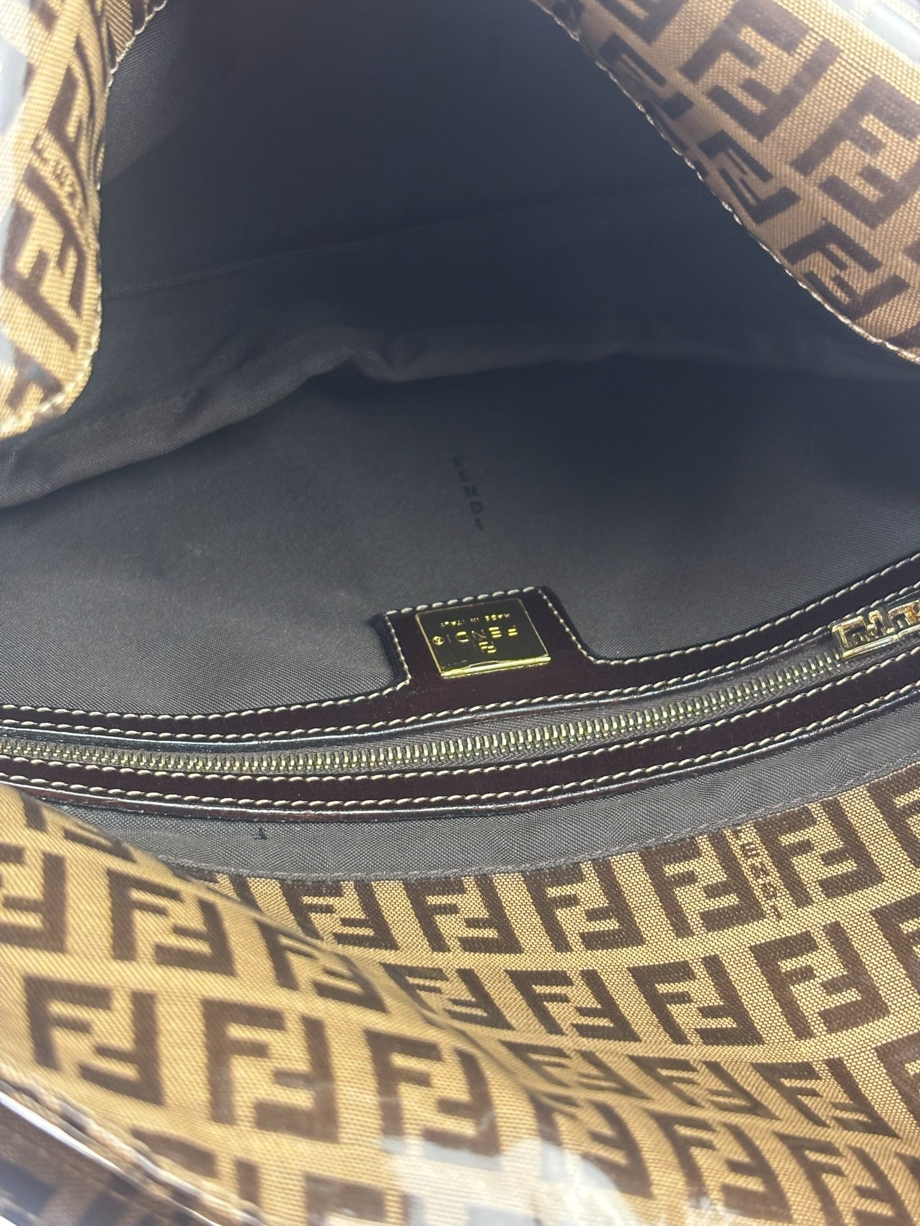Fendi Brown PVC Zucca Baguette