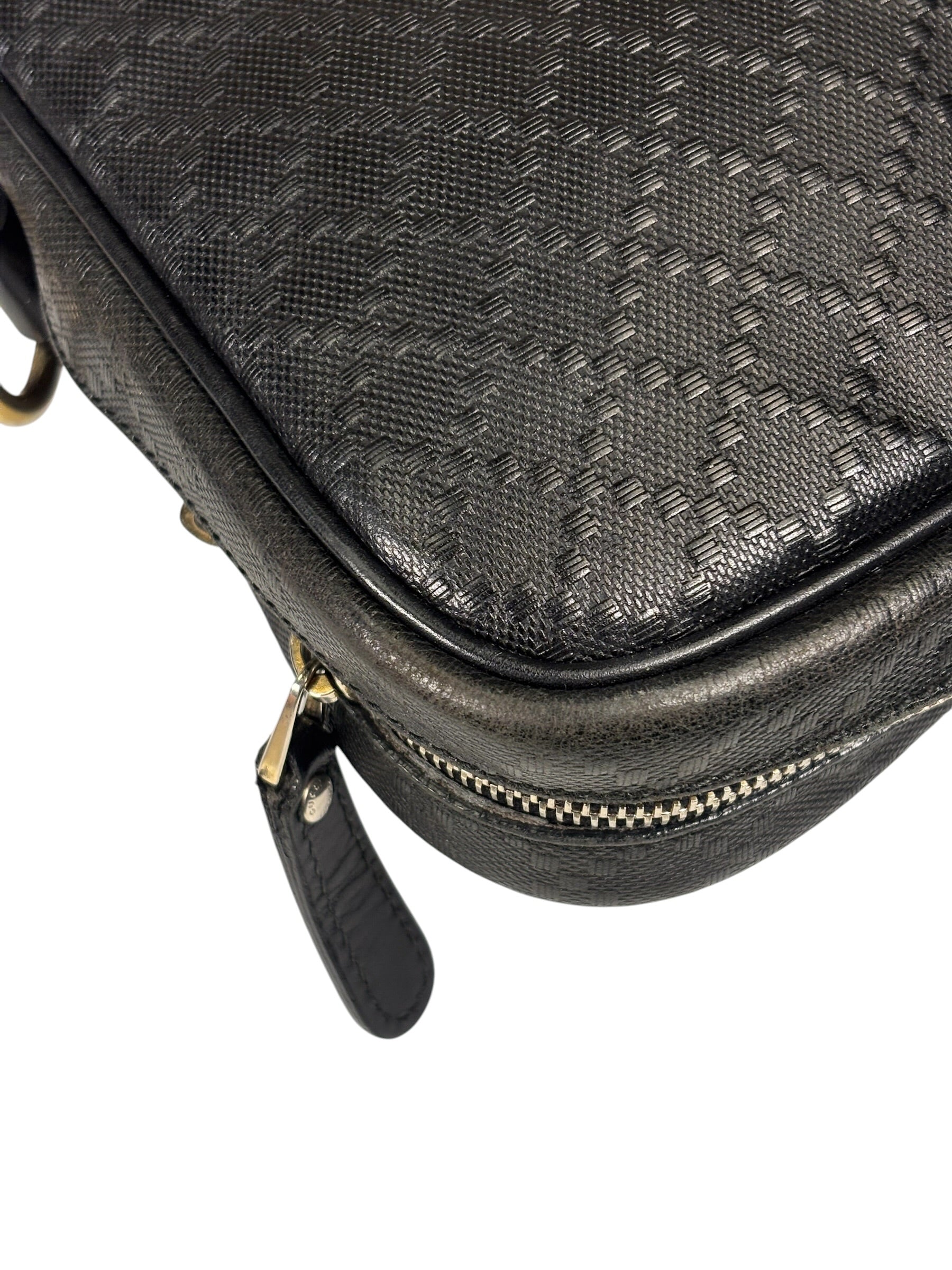 Gucci Black Leather Diamante Briefcase
