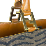 Fendi Vintage Brown Tiger Print Canvas Tote Bag