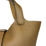 Hermes Brown Taurillon Clemence Leather Picotin 18 Lock Handbag 2021