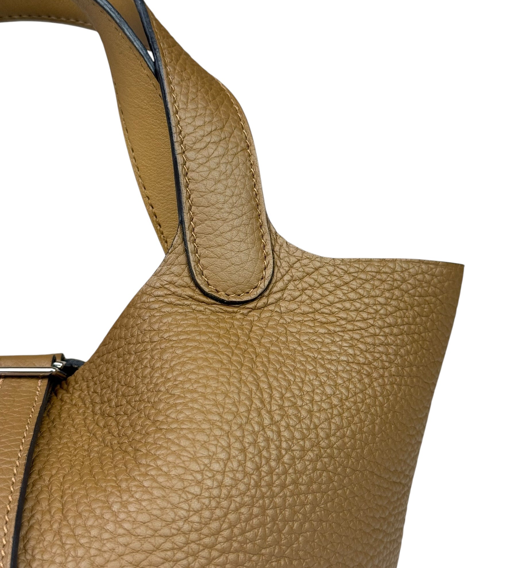 Hermes Brown Taurillon Clemence Leather Picotin 18 Lock Handbag 2021