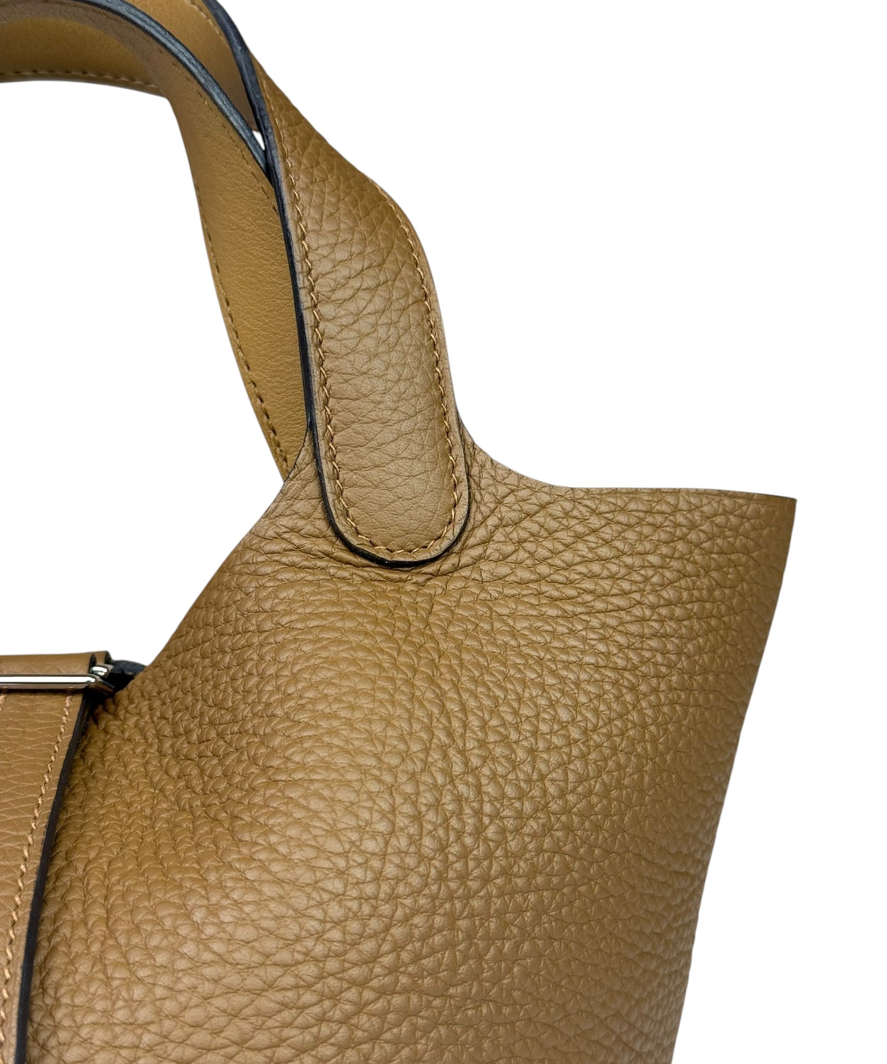 Hermes Brown Taurillon Clemence Leather Picotin 18 Lock Handbag 2021