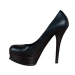 Fendi Black nappa Leather Platform Pumps Fendista Heels