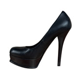 Fendi Black nappa Leather Platform Pumps Fendista Heels